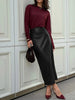 PETITE Solid Leather Bodycon Skirt