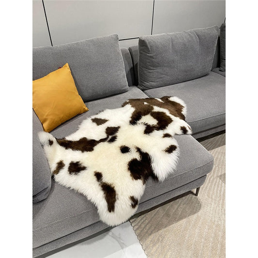 Genuine Sheepskin Throw with Spotted Wool for Sofas and Chairs