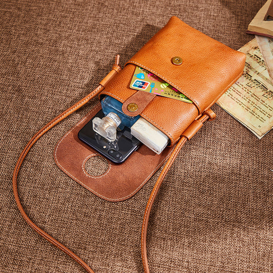 Leather Crossbody Phone Bag with Card Slot