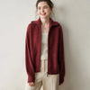 Warm Zip Wool Cashmere Cardigan Jacket Top 1 M