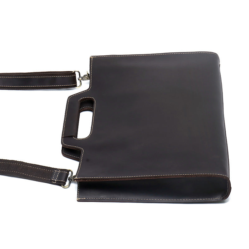 Dark Brown Leather Briefcase Bag
