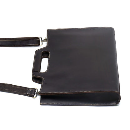 Dark Brown Leather Briefcase Bag
