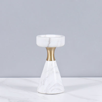 Luxury Marble Candlestick Holder with Gold Accent