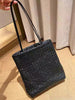 women leather woven tote bag for commuting