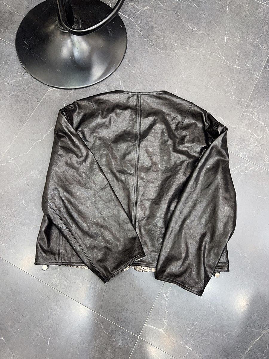 Women Leather Bomber Jacket Oil Waxed