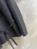 Women Hand Woven Leather Jacket with Open Front Belt