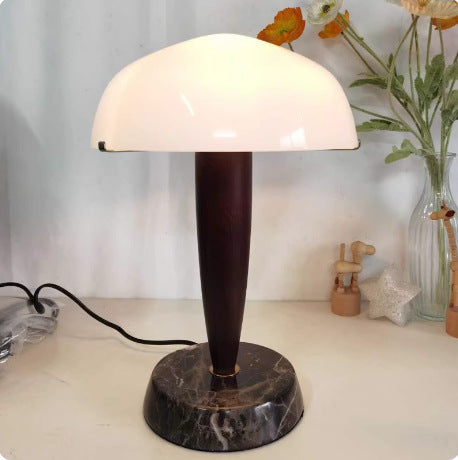 Danish Walnut Marble Glass Table Lamp Nordic Designer