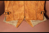 Men's slim-fit washed orange leather motorcycle vest