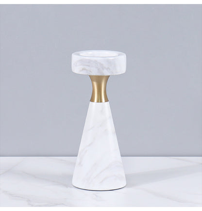Luxury Marble Candlestick Holder with Gold Accent
