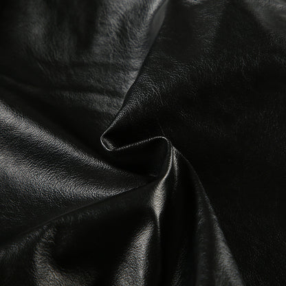 Cropped Faux Leather Jacket Women Moto Bomber Style