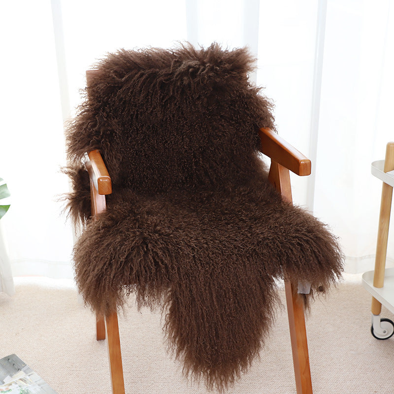 Genuine Sheepskin Rug with Curly Wool for Sofas and Chairs