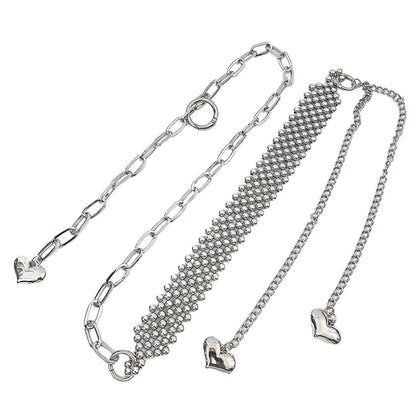 Waist Chain Jewelry with Silver Tone Heart Pendant