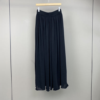 Women Wool Knit Midi Skirt Brown Elastic Waist Pleated Wool Skirt