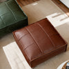 Faux Leather Pouf Ottoman Floor Cushion Cover