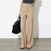 Beige high waist wide leg trousers women 1 XS