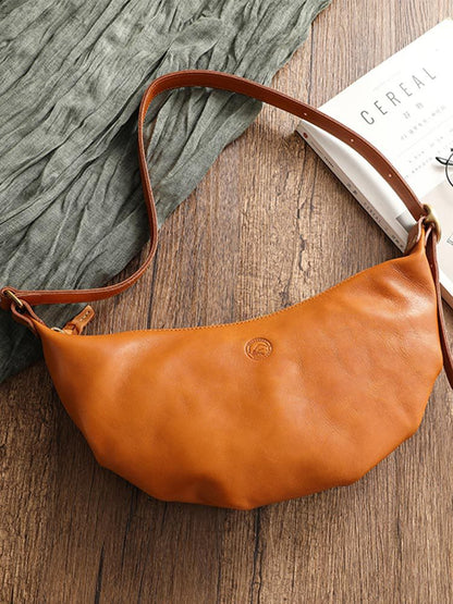 Women’s Genuine Leather Shoulder Croissant Purse