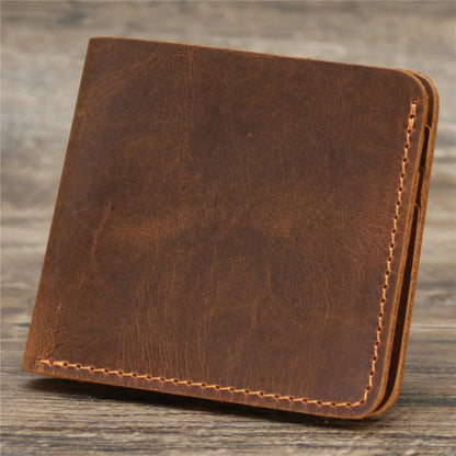 Men’s Genuine Cowhide Leather Bifold Wallet with ID Window