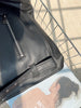 Women Black Leather Jacket Genuine Sheepskin Moto Bomber
