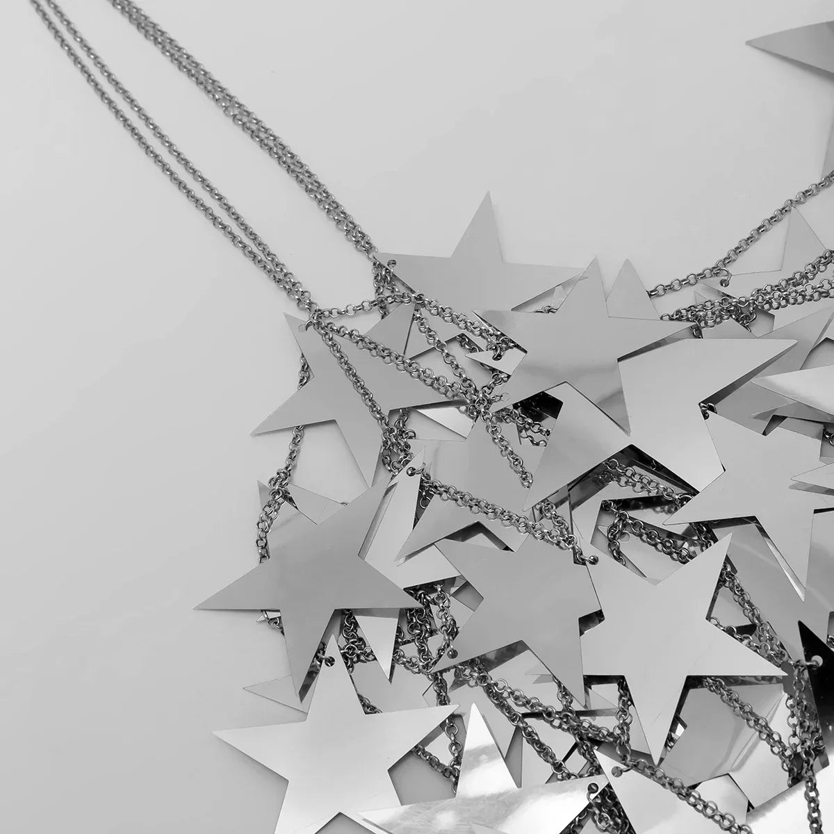 Reflective Star Sequin Chain Mesh Festival Top