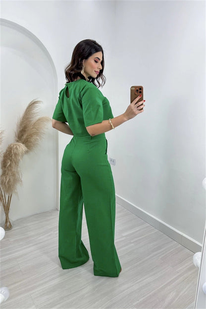 Women's Long Wide Leg Pants And Top