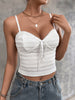White knitted camisole top with v neck