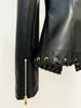 Women slim fit lace up faux leather jacket