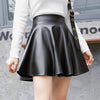 Real Leather Skater Skirt with Flared Hem