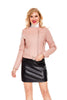 Women’s Faux Leather Motorcycle Jacket with Belt