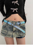 Glitter Belt Faux Leather With Star Buckle