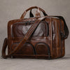 Genuine Leather Office Laptop Bag for Men with Trolley Sleeve