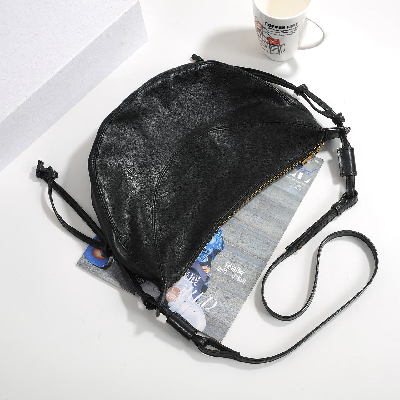 Women Soft Leather Dumpling Crossbody Bag