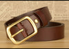 Men’s Top-Grain Cowhide Belt with Solid Copper Buckle