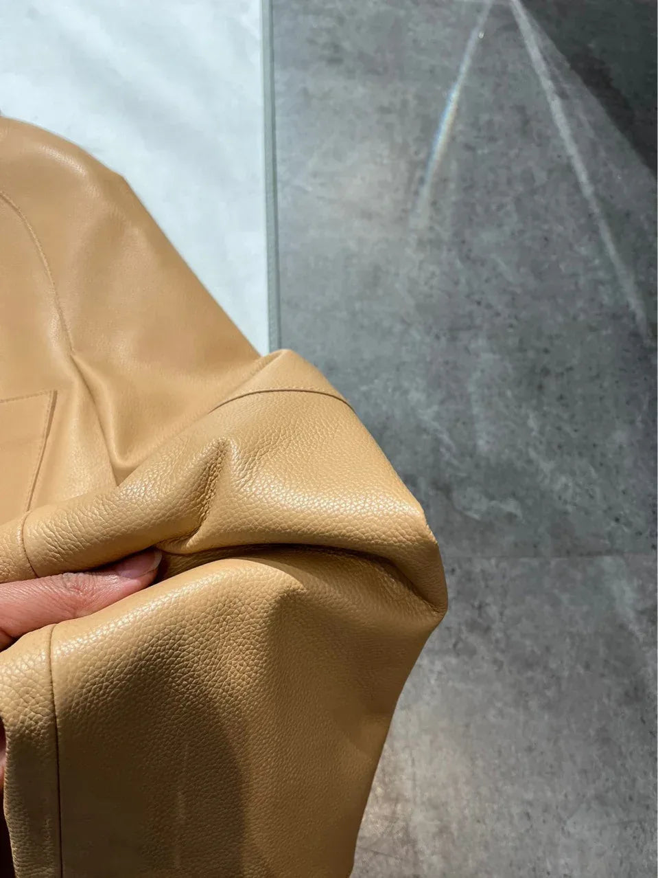 Women Genuine Cropped Leather Bomber Jacket