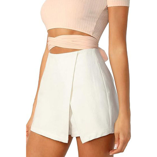 Women Wrap Summer Skorts with Side Slit