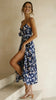 Sweet floral suspender maxi dress for women summer