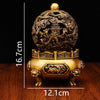 Incense Burner with Dragon Relief and Ornate Hollowed Lid