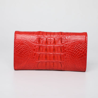 Women Crocodile Leather Wallet Long Clutch Purse
