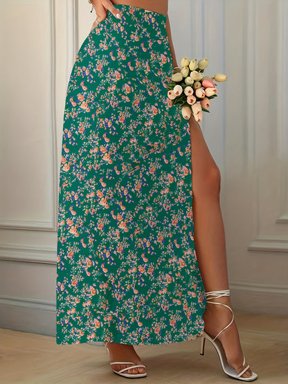 split thigh maxi skirts for women
