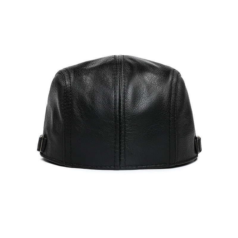 Men’s Genuine Leather Duckbill Cap in Top-Grain Cowhide