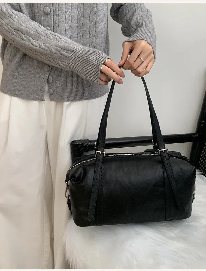 Women Leather Underarm Shoulder Purse With Large Capacity