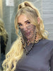Rhinestone tassel mesh jewelry face mask