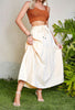 long pleated skirt Ruffle Hem Knot