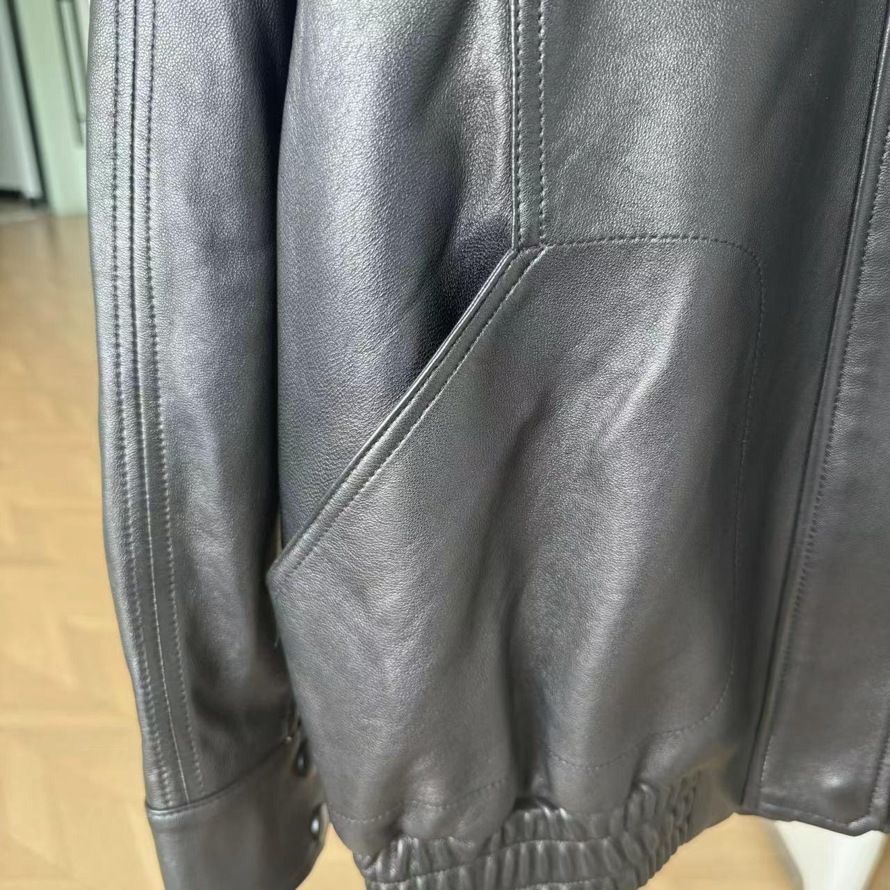 Oversized Black Leather Bomber Jacket Women