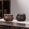 Coil Incense Burner with Brass Body and Removable Floral Lid