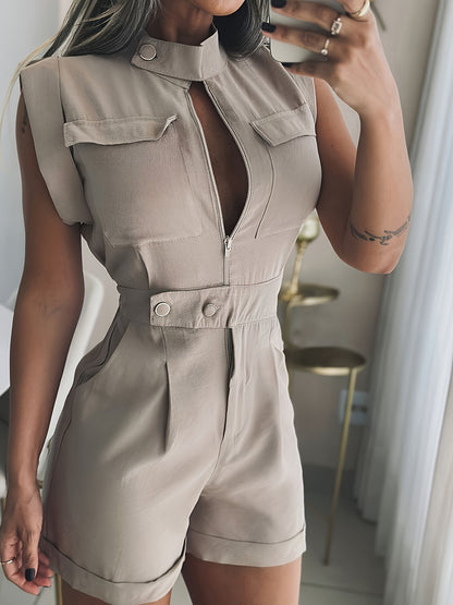 Women Summer Jumpsuit With Lapel