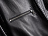 Women’s Leather Moto Trench Coat with Waist Cinch and Buckle Collar