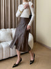 Leather Skirt High Waist Mermaid Hem