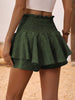 Ruffle Hem Smocked High Waist Skort for Women