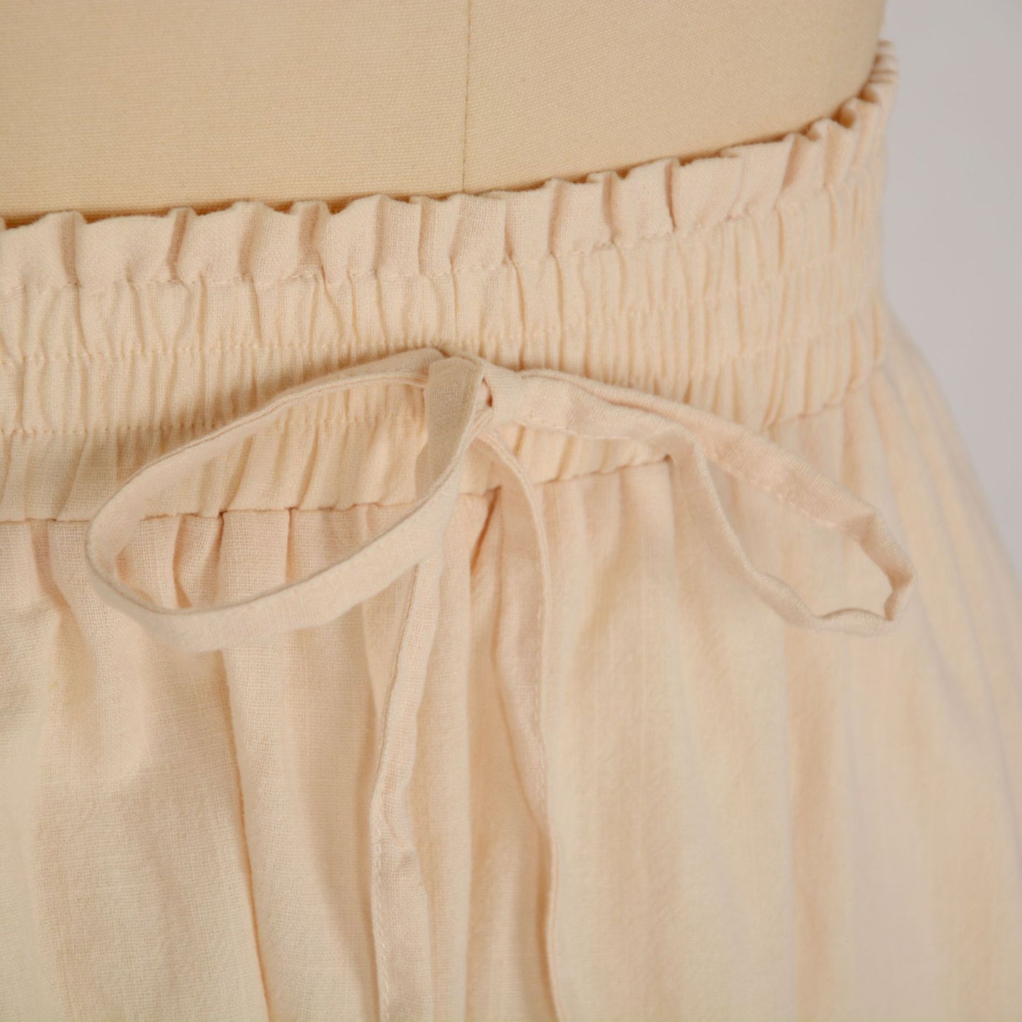 long pleated skirt Ruffle Hem Knot