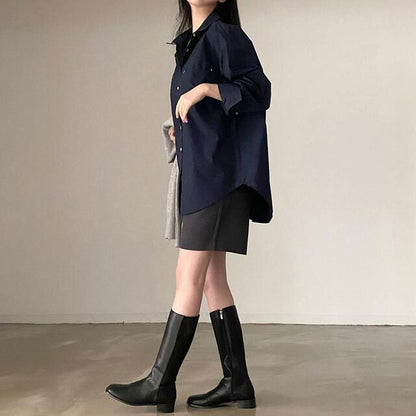 Oversized Ladies Shirt With Extra Long Back